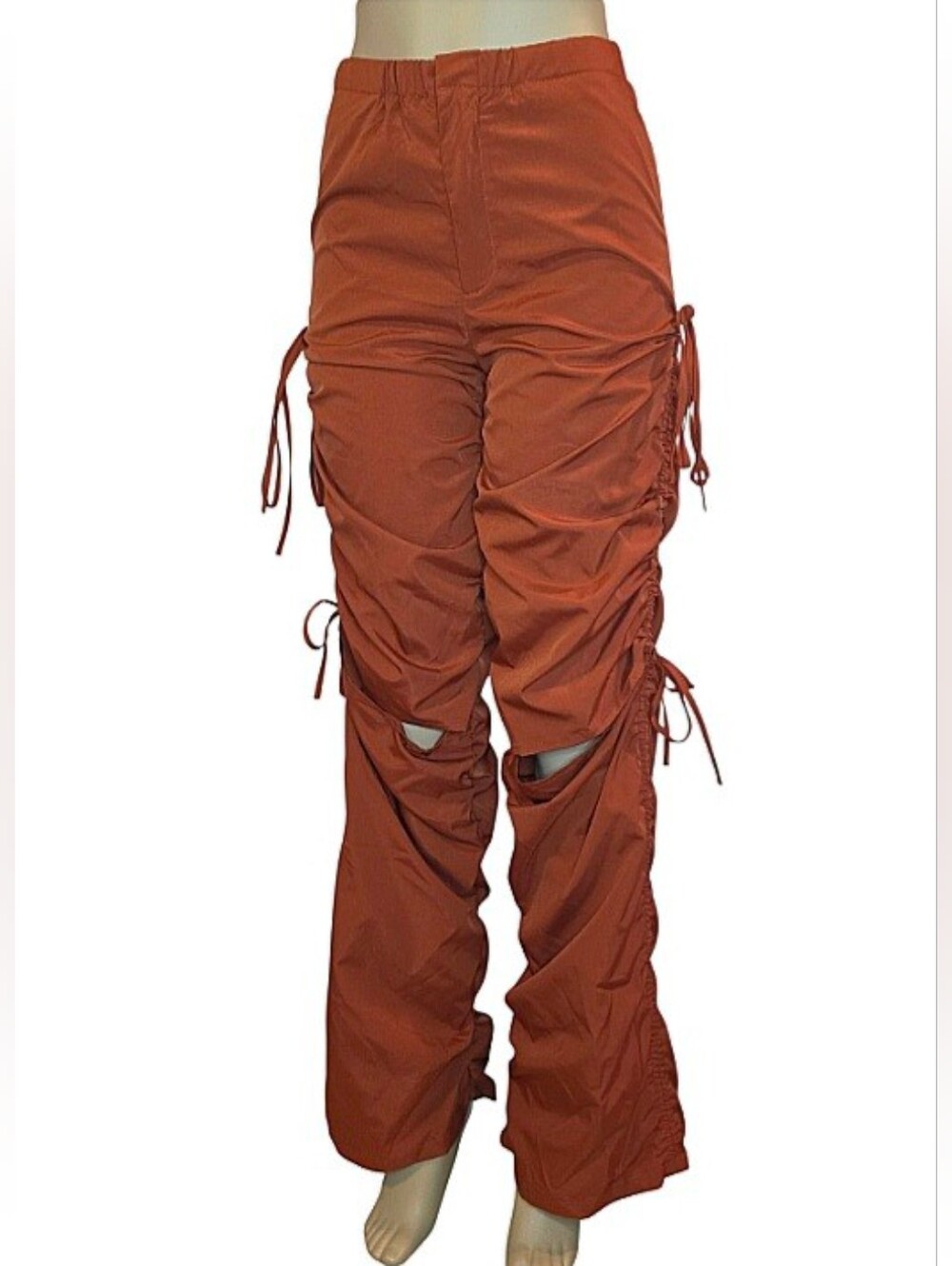 SXY Burnt Orange Cut Out Drawstring Side Pants Size S